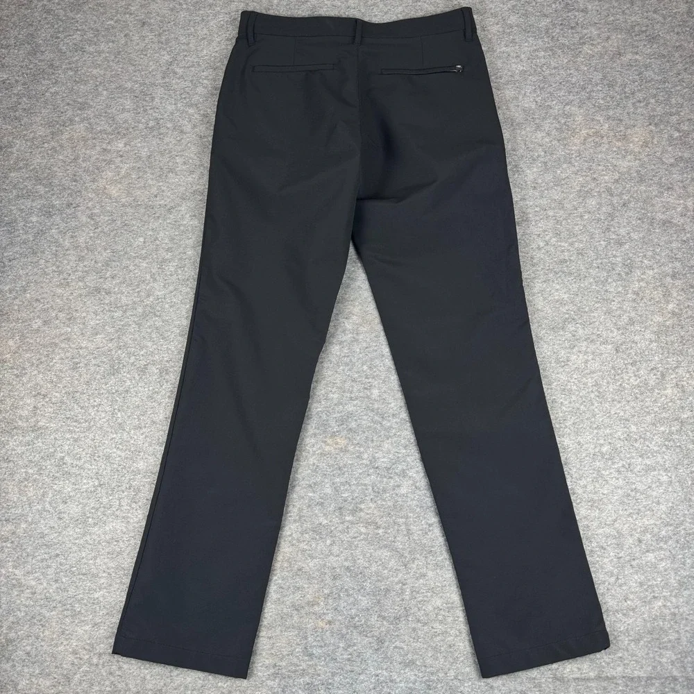 Banana Republic Flat Front Pants Slim Fit Polyester Black Mens 30x32